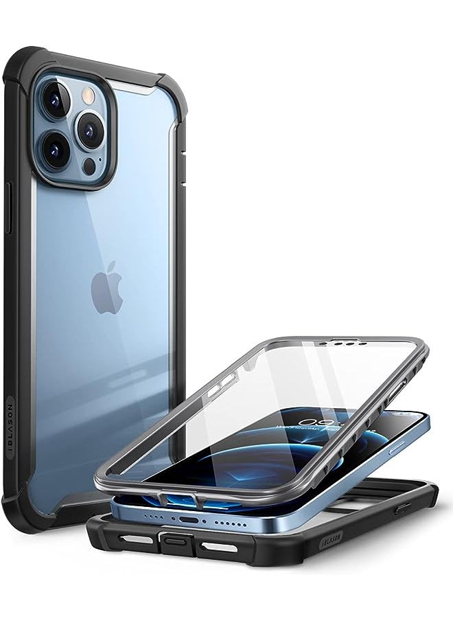 I-blason Ares Case for iPhone 13 Pro 6.1 inch (2021 Release), Dual Layer Rugged Clear Bumper Case with Built-in Screen Protector (Black)  - Image 1