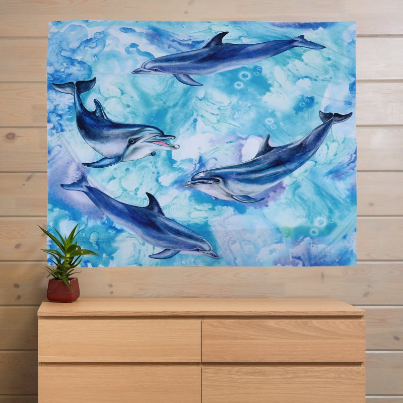 Cartoon Sea Animal Pattern Hanging Tapestry Wall Hanging Decoration Ornament - Image 3