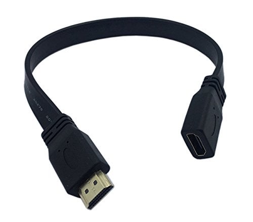 CERRXIAN HDMI Extension Cable 1FT Flat Slim High Speed HDMI Extender Cable A Male to A Female Cord(Black) - Image 1