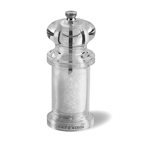 COLE & MASON COLE  MASON 505 Salt Grinder  Clear Acrylic Mill Includes Precision Mechanism and Premium Sea Salt - Image 1