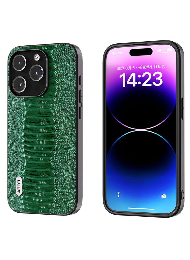 The Bros Case For iPhone 15 Pro ABEEL Genuine Leather Weilai Series Phone Case 