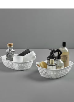 dunya 2L Plastic Rattan Bread Basket 252X180X73 MM 2 Pcs Set  - Image 3
