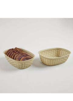 dunya 2L Plastic Rattan Bread Basket 252X180X73 MM 2 Pcs Set  - Image 2