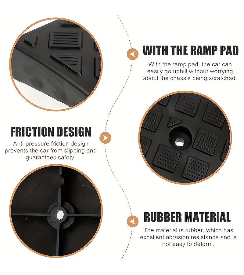 Wheelchair Ramp Non Slip Portable Threshold Ramp 500mm Long 220mm Wide 60mm High Heavy Duty Rubber Slope For Home Street Curbs Doorways Cars Black 1 Pack - Image 5