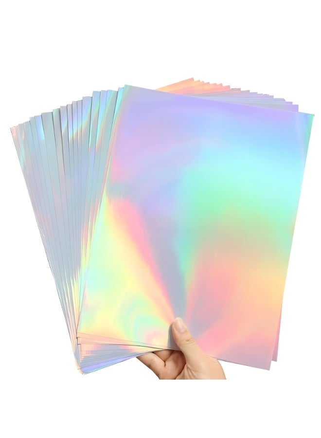 ESHANG A4 Holographic Printable Vinyl Sticker Paper for Ink jet Printer, Waterproof Dries Quickly - Rainbow - Image 3