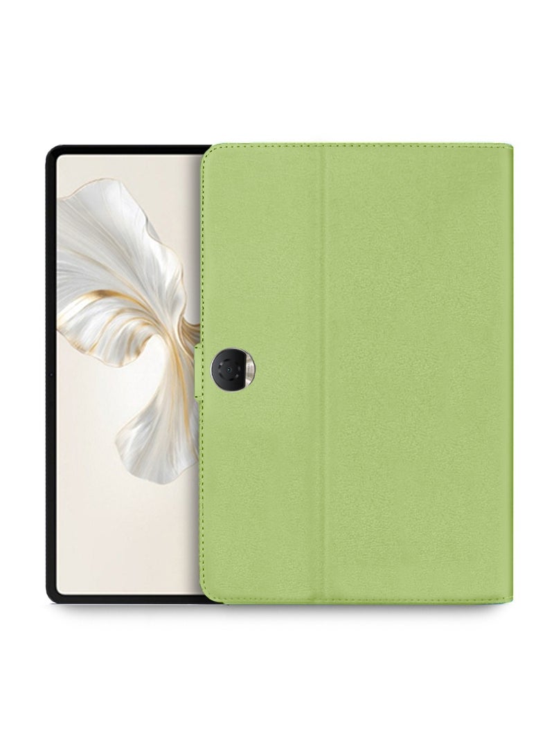 OMAKER Honor Pad 9 12.1 inch 2023 PU Leather Magnetic Closure Flip Case Cover - Mint Green - Image 1