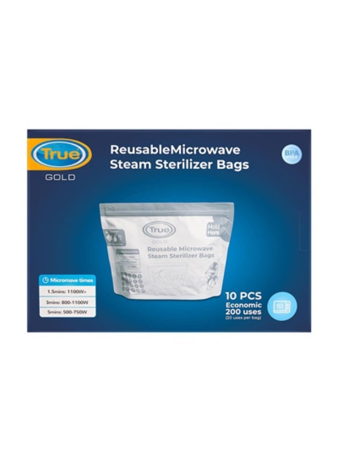 True Gold Reusable Microwave Steam Sterilizer Bags 10 Pieces - Image 1