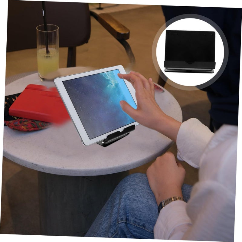 Black Aluminum Ergonomic Laptop Stand 10x7.5x3.8CM With Rotating Cell Phone Holder - Image 4