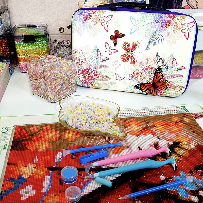 New Diy Diamond Painting Tool Funnel Point Drill Counting Drill Pen 60 Grid Bottle 30 Storage Butterfly Handbag - Image 3
