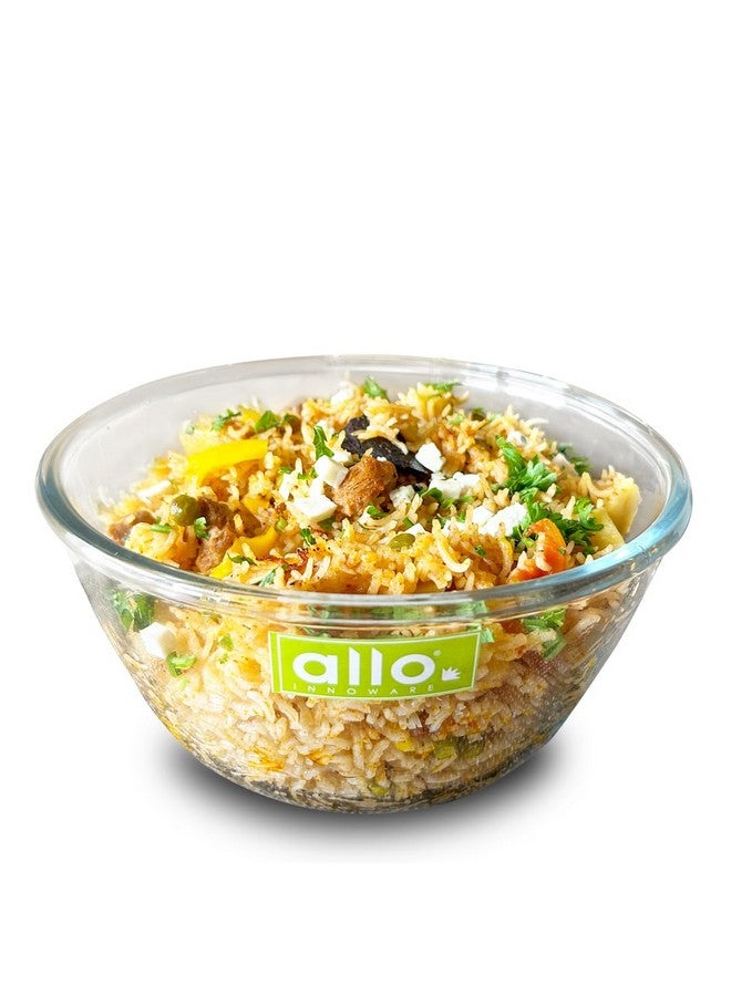 Allo Food Safe Borosilicate Glass Mixing & Serving Bowls for Kitchen, Oven & Microwave Safe Bowls, Dishwasher and Freezer Safe Bowl, 2100ML, Transparent - Image 1