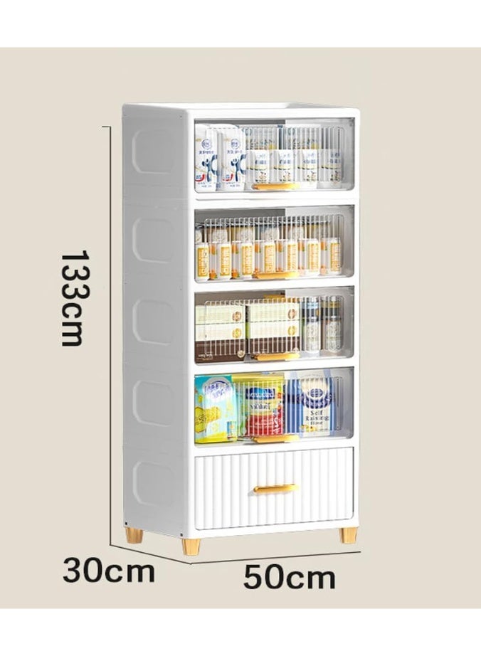 Anvanke 5-Tier Extra-Large Transparent Flip-Top Lidded Storage Bins | Multi-Scene Organizer for Home, Kitchen & Bedroom - Image 2