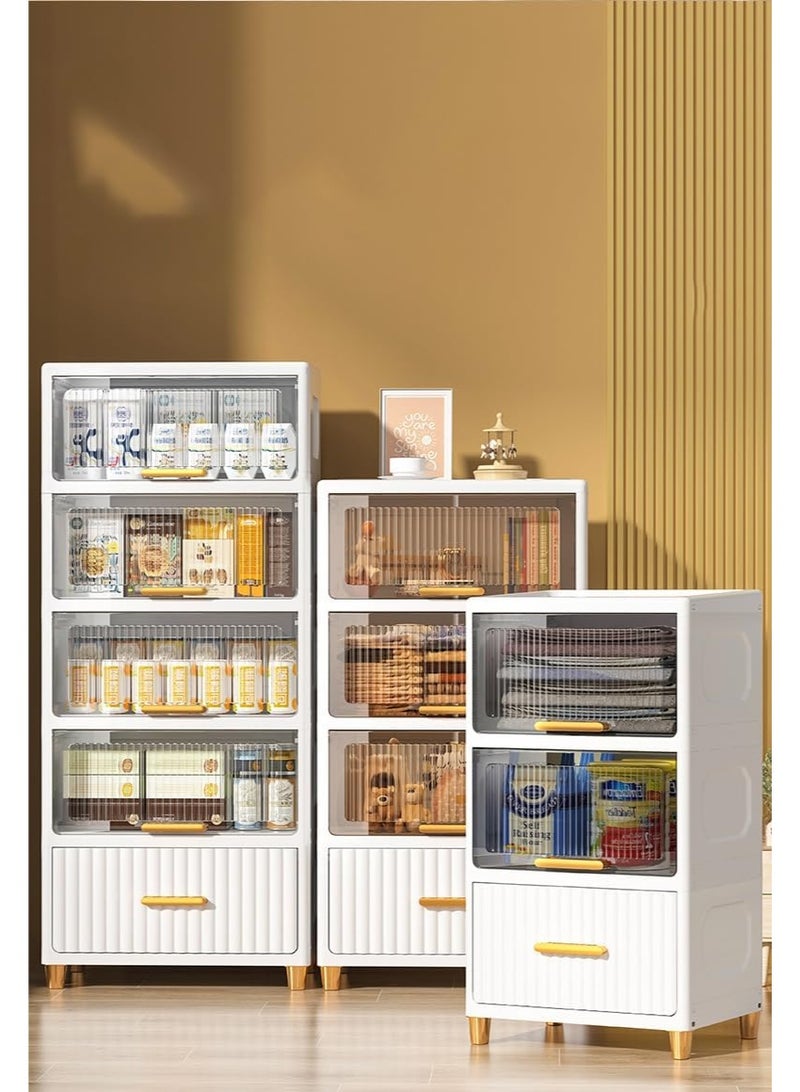 Anvanke 5-Tier Extra-Large Transparent Flip-Top Lidded Storage Bins | Multi-Scene Organizer for Home, Kitchen & Bedroom - Image 4