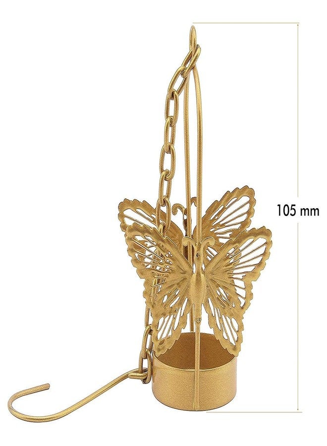 Decor Vibes 4 Butterfly Hanging Tealight Candle Holder for Home Decor, Indoor and Outdoor Decoration, Diwali Gifting Item (Combo 4, Gold) - Image 4