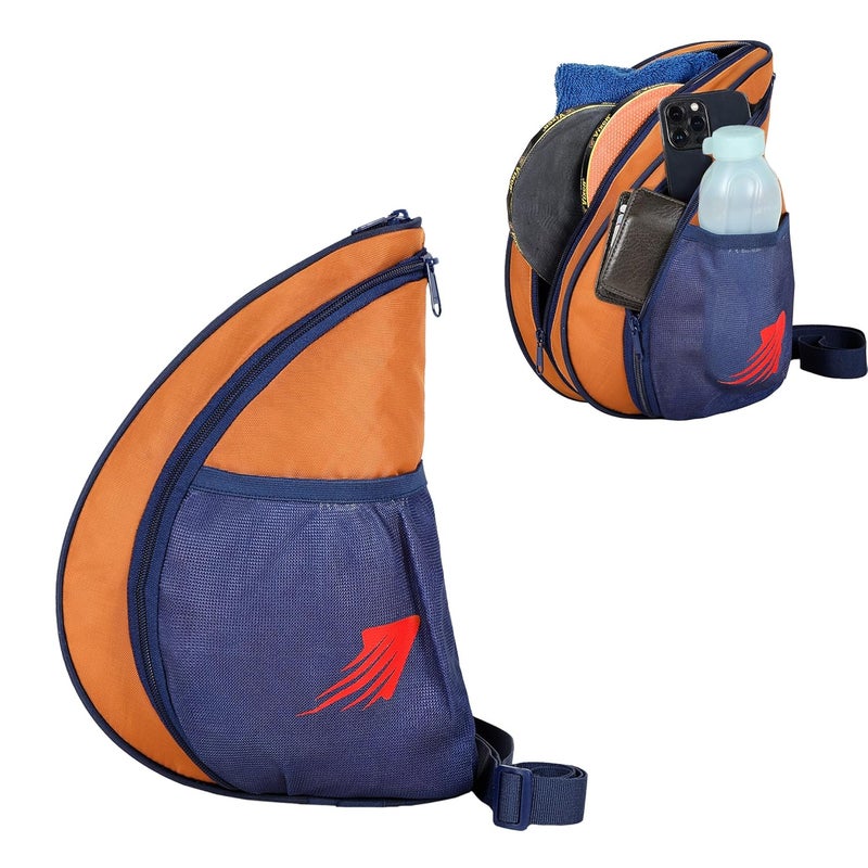 WHACKK Twirl | Unisex Table Tennis Equipment Bag | Tennis Case | Racket Case | TT Bag Cover |Ping Pong Paddle Case|Case Bag Double-Sided |Professional |Bat Protector Pouch |Travel (Orange) - Image 1