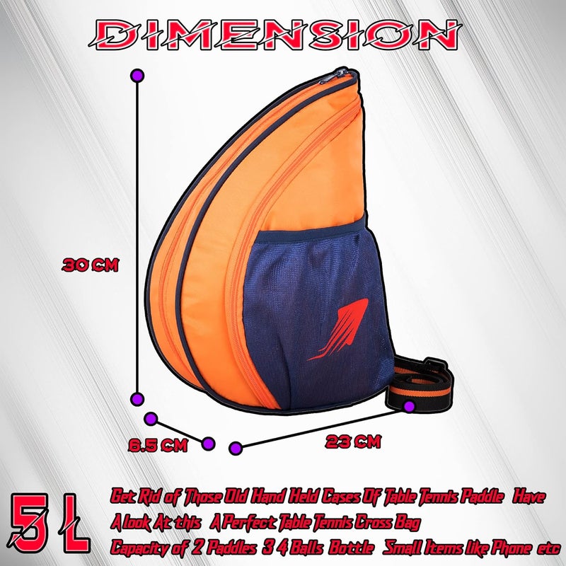 WHACKK Twirl | Unisex Table Tennis Equipment Bag | Tennis Case | Racket Case | TT Bag Cover |Ping Pong Paddle Case|Case Bag Double-Sided |Professional |Bat Protector Pouch |Travel (Orange) - Image 2