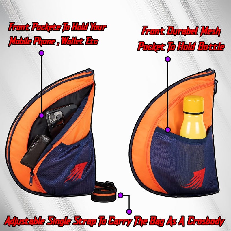 WHACKK Twirl | Unisex Table Tennis Equipment Bag | Tennis Case | Racket Case | TT Bag Cover |Ping Pong Paddle Case|Case Bag Double-Sided |Professional |Bat Protector Pouch |Travel (Orange) - Image 4