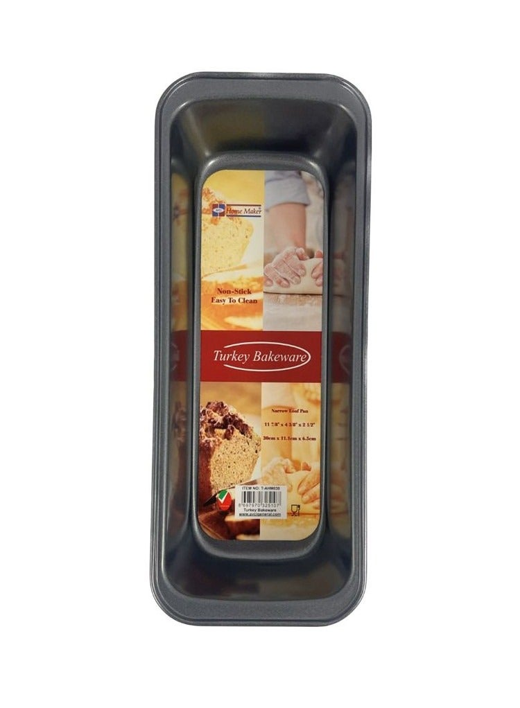 Homemaker Non-stick Narrow Loaf Bread Pan, 30cm x 11.1cm x 6.5 cm , Black - Image 1