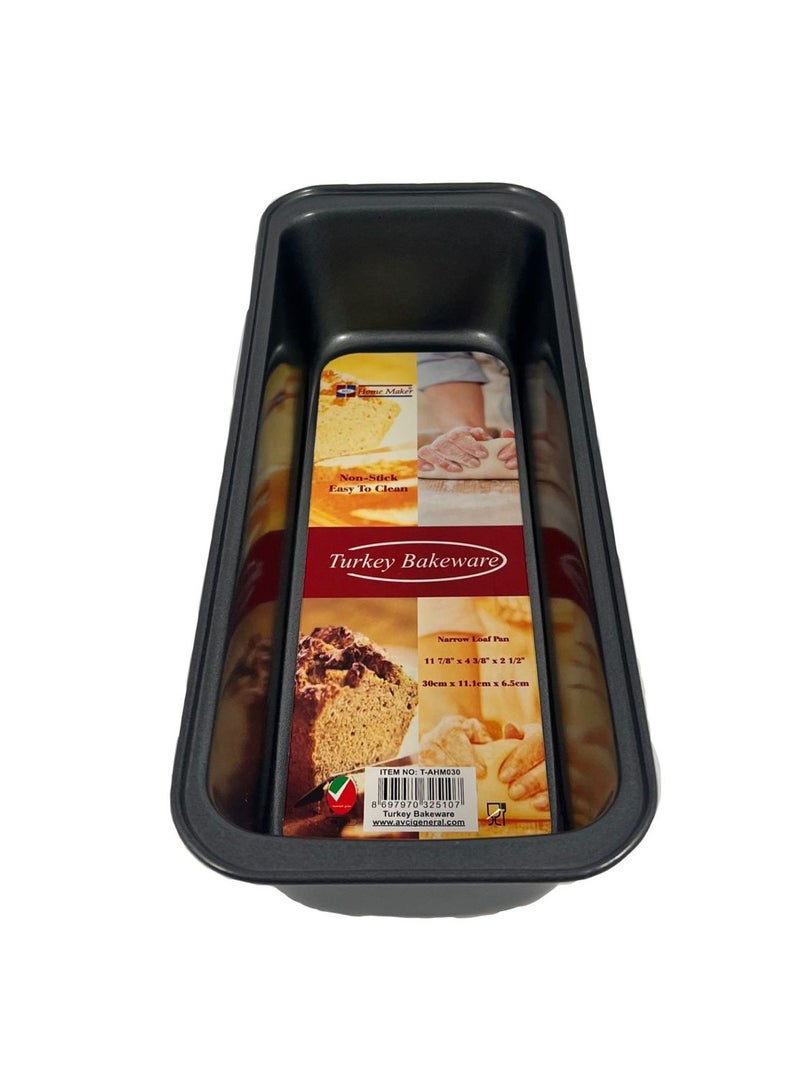 Homemaker Non-stick Narrow Loaf Bread Pan, 30cm x 11.1cm x 6.5 cm , Black - Image 3