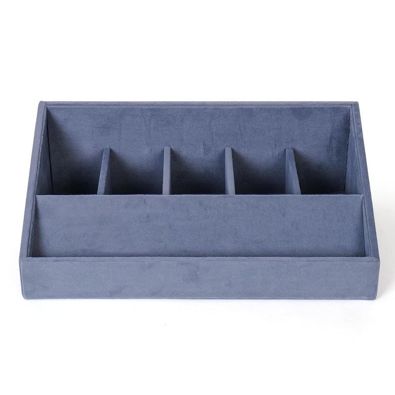 LA TROVE Luxury Belt Tray Organizer for Premium Belts Buckle Display Storage Tray Stylish Vegan Leather Belt Holder for Closet Drawer and Home Organization 5 Slots - Image 1