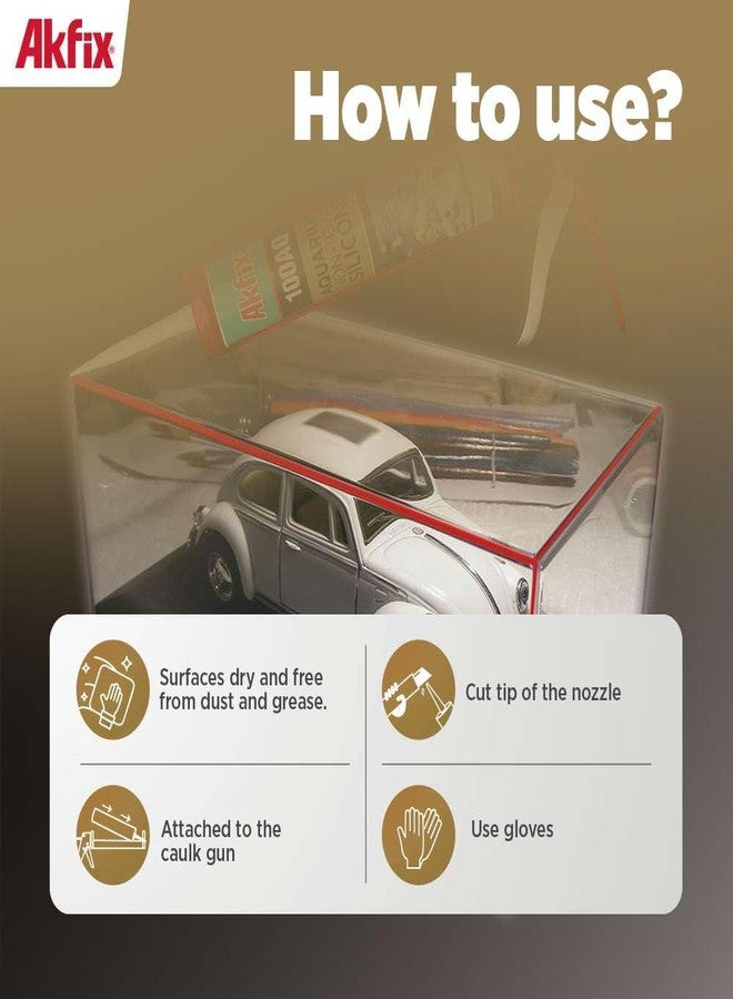 Akfix 100AQ Aquarium Sealant Clear (2x10.1 fl. oz.) - 100% Waterproof, Fish-Safe, High-Speed Curing and Strong Adhesion, Non-Toxic Glass Adhesive for Aquarium Repair | Clear, 2 Pack - Image 4