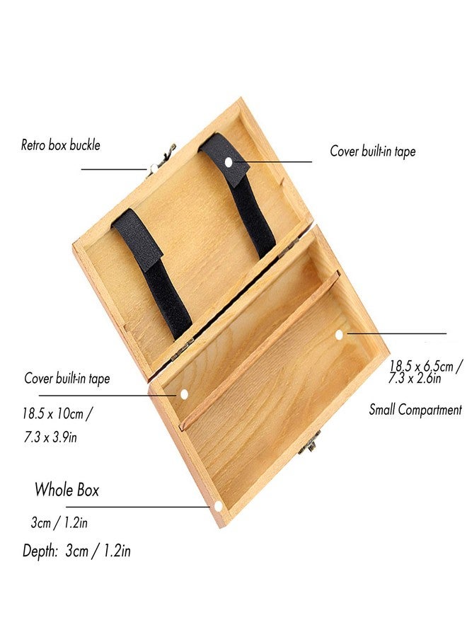 Zunate Wooden Sketching Pencil Box, Vintage Art Supply Wooden Storage Box, Stationery Storage Case with Lid and Lock for Pastels Pencils Pens Markers Brushes Storage - Image 3