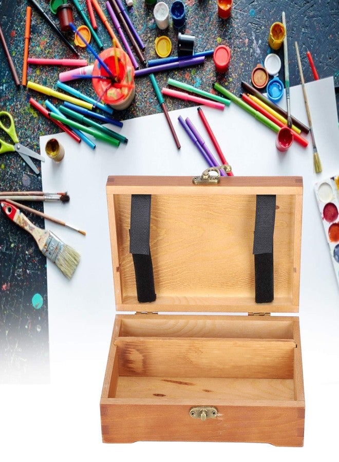 Zunate Wooden Sketching Pencil Box, Vintage Art Supply Wooden Storage Box, Stationery Storage Case with Lid and Lock for Pastels Pencils Pens Markers Brushes Storage - Image 5