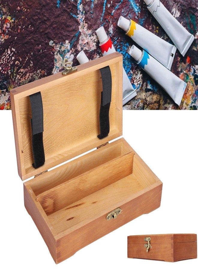 Zunate Wooden Sketching Pencil Box, Vintage Art Supply Wooden Storage Box, Stationery Storage Case with Lid and Lock for Pastels Pencils Pens Markers Brushes Storage - Image 4