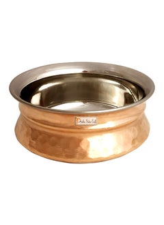 Prisha India Craft Prisha India Craft Hammered Steel Copper Handi Bowl with 1 Serving Spoon Serving Indian Dishes 500 ML Set of 2  - Image 5