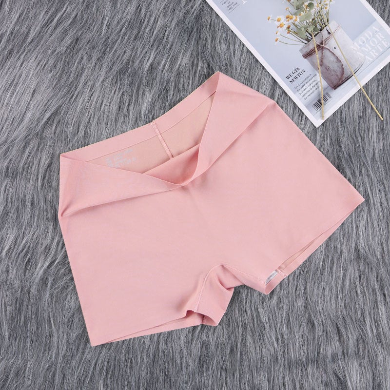 Seamless Ice Silk Safety Shorts Womens Anti-Exposure Boyshorts Pink