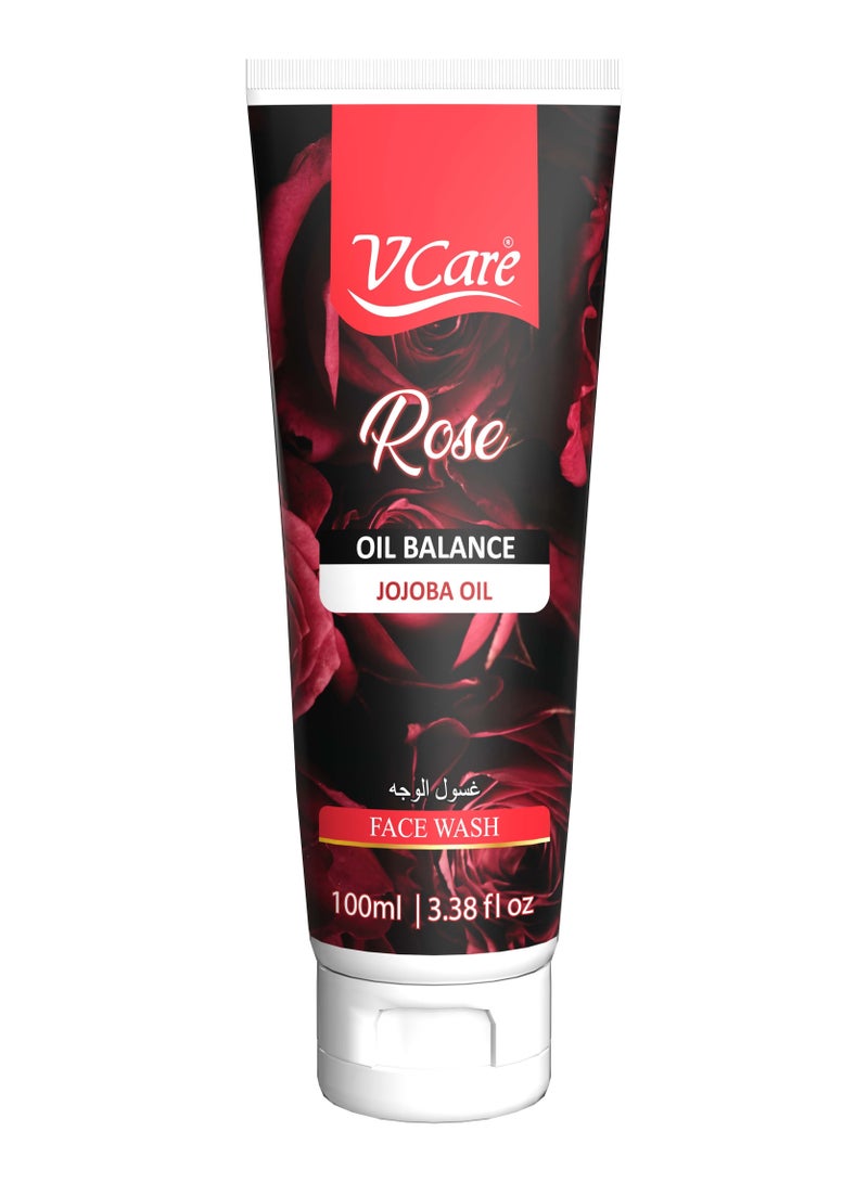 Vcare Face Wash 100ml - Hydrating & Soothing Formula | Rose & Jojoba Extract | Gentle Cleanser for Smooth, Glowing Skin - Image 1