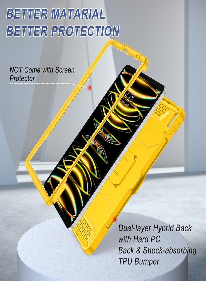 Soke Case for iPad Pro 12.9 Inch 6th/5th/4th Generation(2022/2021/2020 Release), Rugged Shockproof Protective Cover with Built-in Kickstand for Apple iPad Pro 12.9 - Lemon Yellow - Image 5