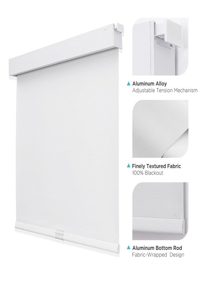 Joydeco No Drill No Tools Blackout Shades, Free-Stop Cordless Roller Shades, Thermal Insulated Blinds for Indoor Windows, Easy Install Window Blinds for Home and Office (White, 35" W X 75" H) - Image 5