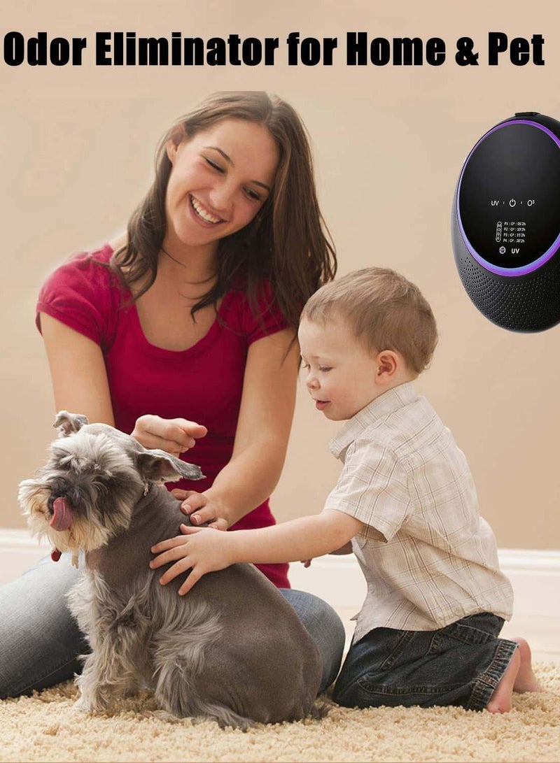 Smart Pet Smell Deodorizer, Ozone Machine Odor Removal, Portable Generator with 10,000mAh Battery, Eliminator for Home , Room Deodorizer Pets, Closet, Toilet