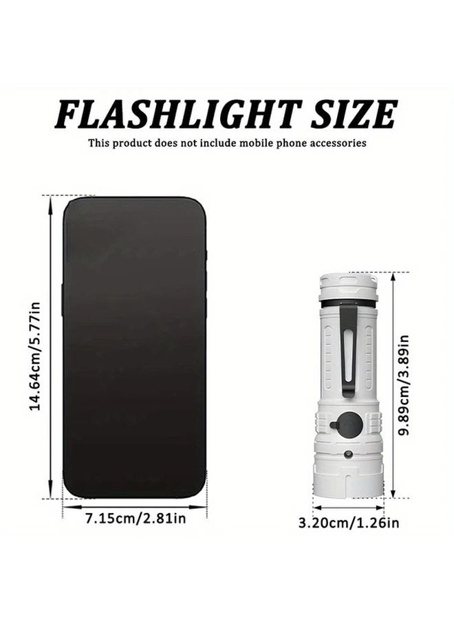Portable USB Rechargeable Flashlight 5 Modes 3LED Compact ABS Light For Outdoor - Image 4