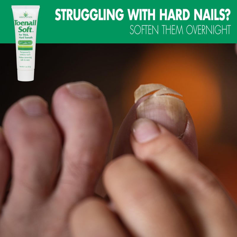 Miracle of Aloe Toenail Softener for Thick Hard Toenails - Safe for Seniors & All Ages - Fast-Acting Toenail Softening Cream - Ingrown Toenail Treatment - Non Greasy Nail Cream Formulated with Natural Aloe Vera, 1 oz - Image 4