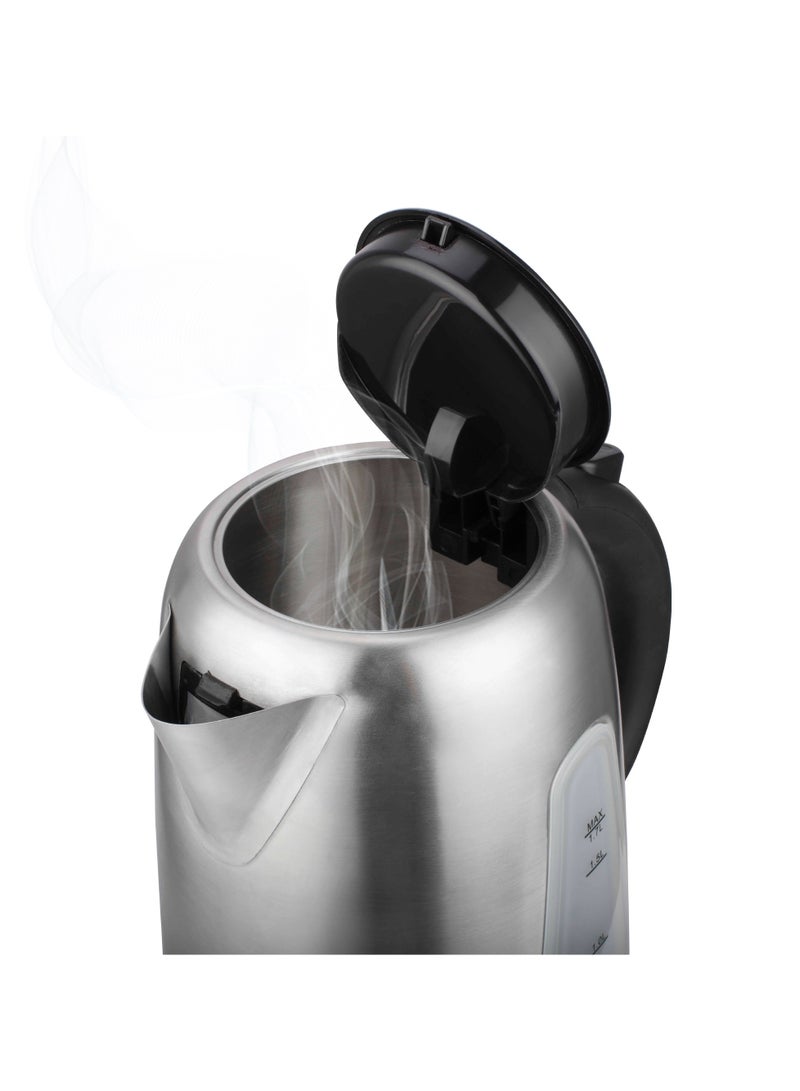 عفرا غلاية كهربائية أفرا، سعة 1.7 لتر، 2200 وات، قطع تلقائي، حماية من الحرارة الزائدة، لمسة نهائية من الفولاذ المقاوم للصدأ، G-Mark، ESMA، RoHS، CB، ضمان لمدة عامين - Image 2