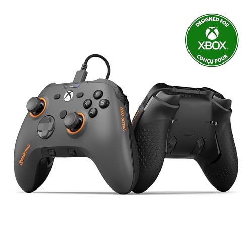 SCUF Valor PRO Wired Performance Xbox Controller – Customisable Back Paddles, Instant Triggers, Hall Effect Thumbsticks, Audio Controls, Xbox Series X|S, Xbox One, Steel Grey - Image 1