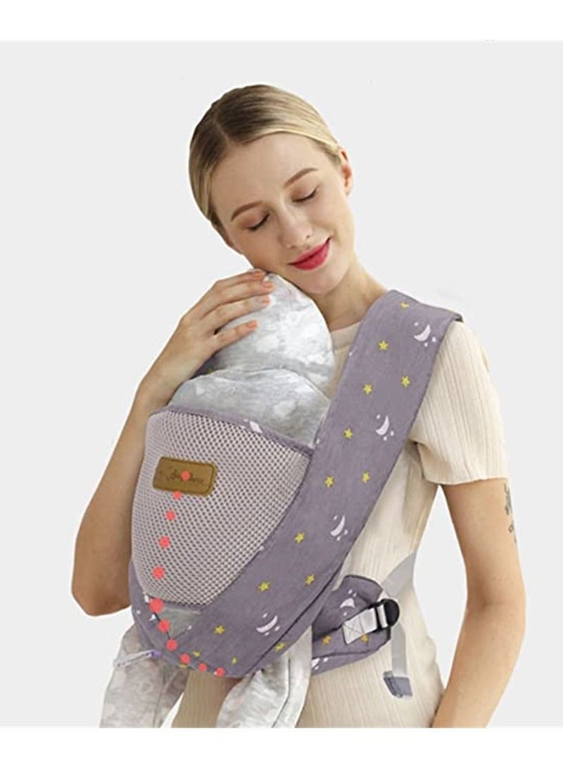 Y&D Baby Carrier, Ergonomic Adjustable Infant Front and Back Carrier for Newborn, Portable Cotton Soft Breathable Sling Toddlers 3 Months to Years Old (0-15KG), Grey  - Image 3