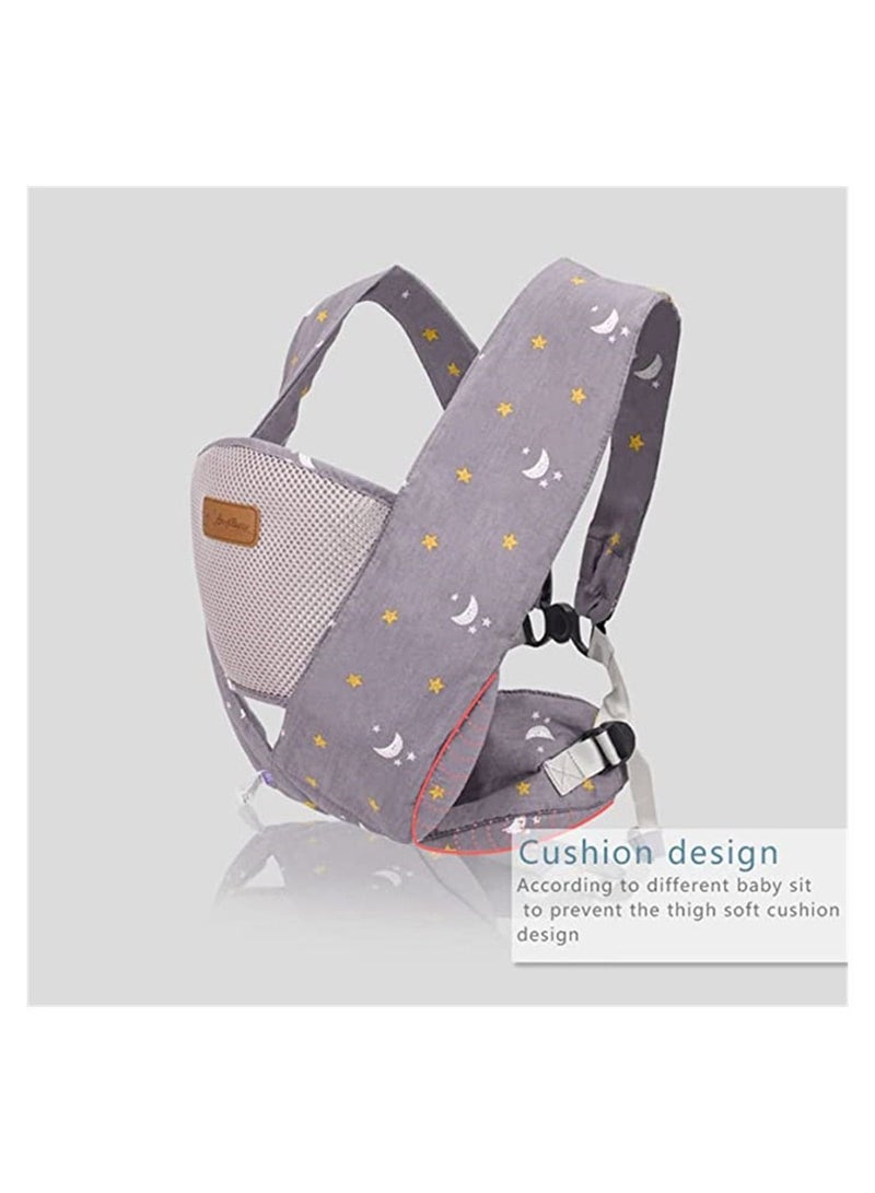Y&D Baby Carrier, Ergonomic Adjustable Infant Front and Back Carrier for Newborn, Portable Cotton Soft Breathable Sling Toddlers 3 Months to Years Old (0-15KG), Grey  - Image 2