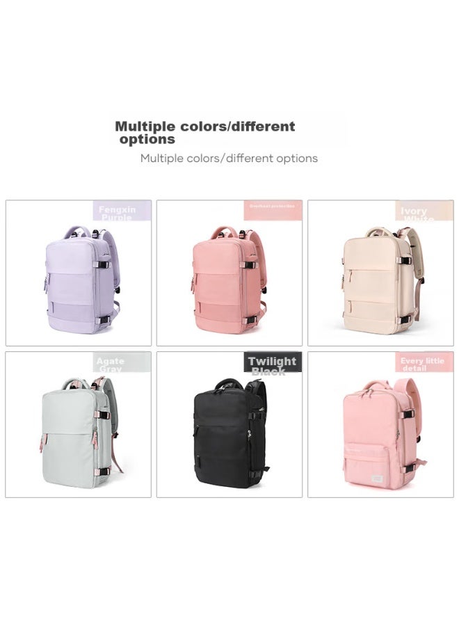 Landcase Backpack, Travel Bag For Women, Large Capacity, Laptop Bag, Student Schoolbag, Business Trip Luggage Bag, 1637 Light Purple - Image 5