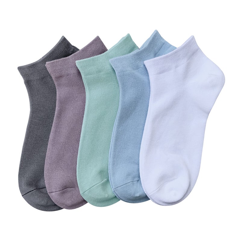 SERISIMPLE Women Viscose Bamboo Ankle Socks Low Cut Thin Sock Lightweight Pastal Color Soft Sock 5 Pairs(Assorted3, Medium) - Image 1