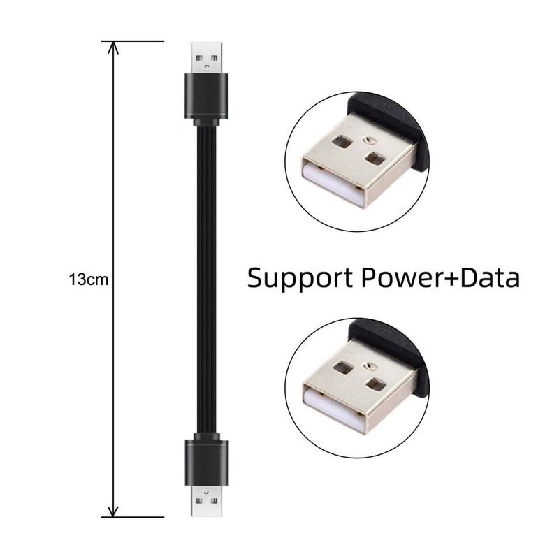 NFHK 13cm USB 2.0 Type-A Male to Type-A Male Male Data Flat Slim FPC Cable for FPV & Disk & Phone - Image 2
