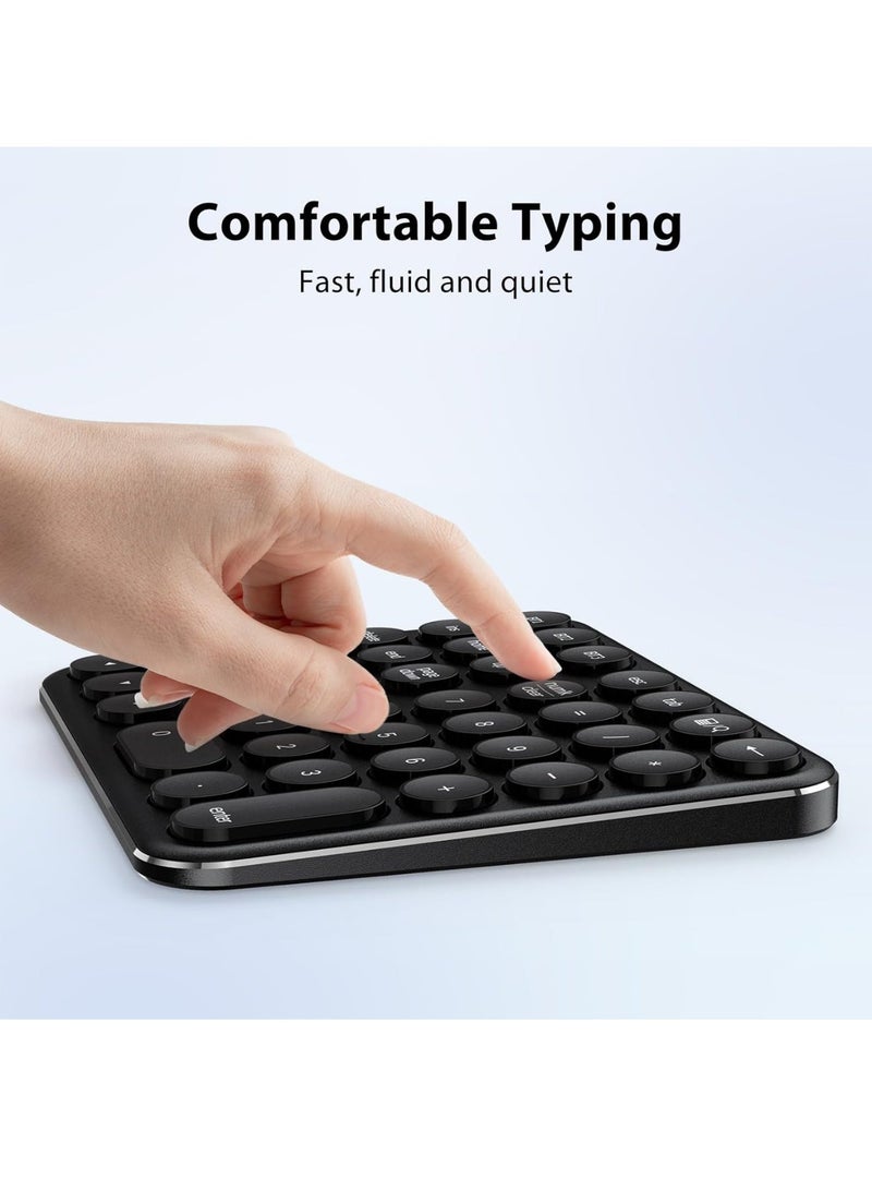KP11 Bluetooth Number Pad - Portable Wireless 35-Key Aluminum Keypad, Rechargeable & Multi-Device Compatible for Laptop, Mac, iMac, Tablet, PC and Desktop - Image 2