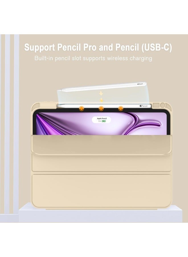 ELTRAZONE Gold iPad Air 13-Inch Case (M2 2024) with Pencil Holder - Smart Case Supporting Pencil Pro, USB-C, Touch ID, and Auto Wake/Sleep - Image 2