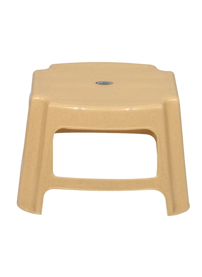NILKAMAL Nilkamal STL05 Strong and Durable Plastic Seating Stool for Home | Bedroom | Bathroom | Kitchen | Living Room | Office | Adult | Kids | Garden Stool with high Load Capacity (Marble Beige)  - Image 1