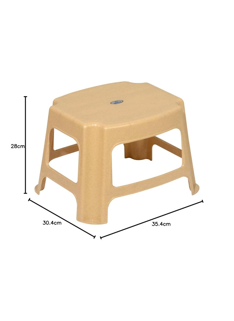 NILKAMAL Nilkamal STL05 Strong and Durable Plastic Seating Stool for Home | Bedroom | Bathroom | Kitchen | Living Room | Office | Adult | Kids | Garden Stool with high Load Capacity (Marble Beige)  - Image 3