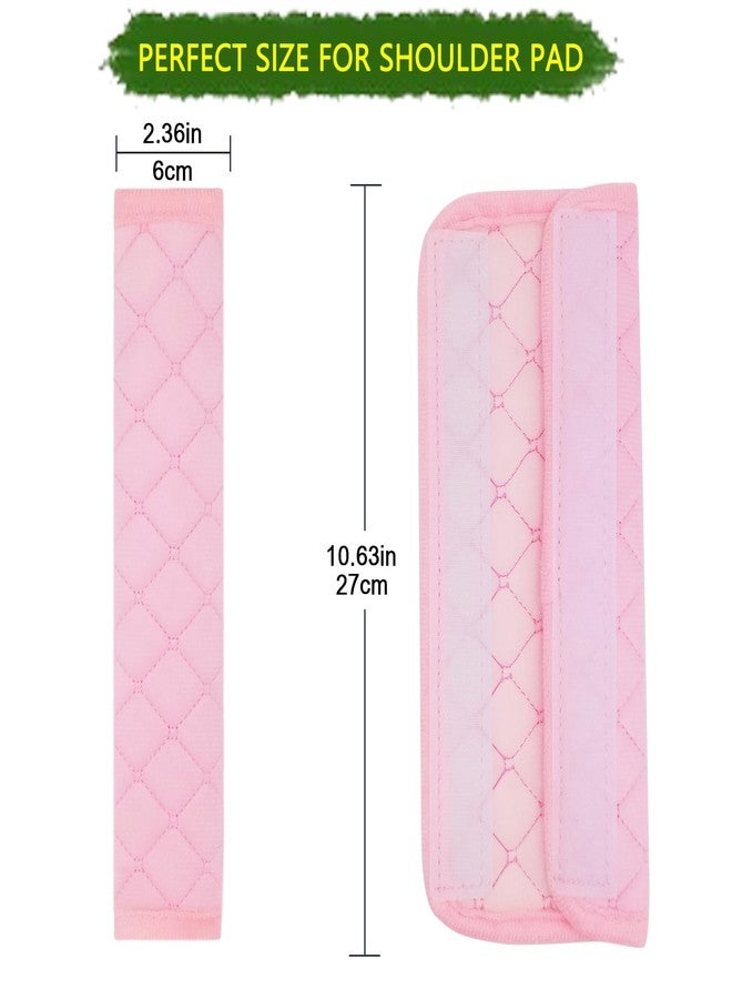 tecooller Car Seat Belt Cover Pad, 5 Pcs, Seatbelt Covers for Car Accessories, Soft Material, Car Seat Strap Pads, Pink 10.63 inches, Applicable for All Vehicles, Shoulder Cushion - Image 2