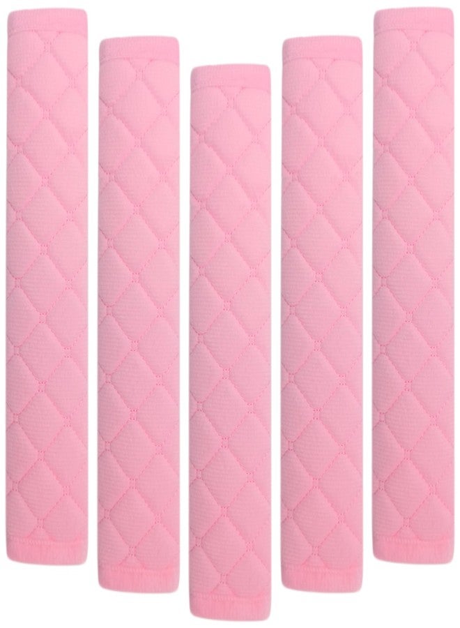tecooller Car Seat Belt Cover Pad, 5 Pcs, Seatbelt Covers for Car Accessories, Soft Material, Car Seat Strap Pads, Pink 10.63 inches, Applicable for All Vehicles, Shoulder Cushion - Image 1