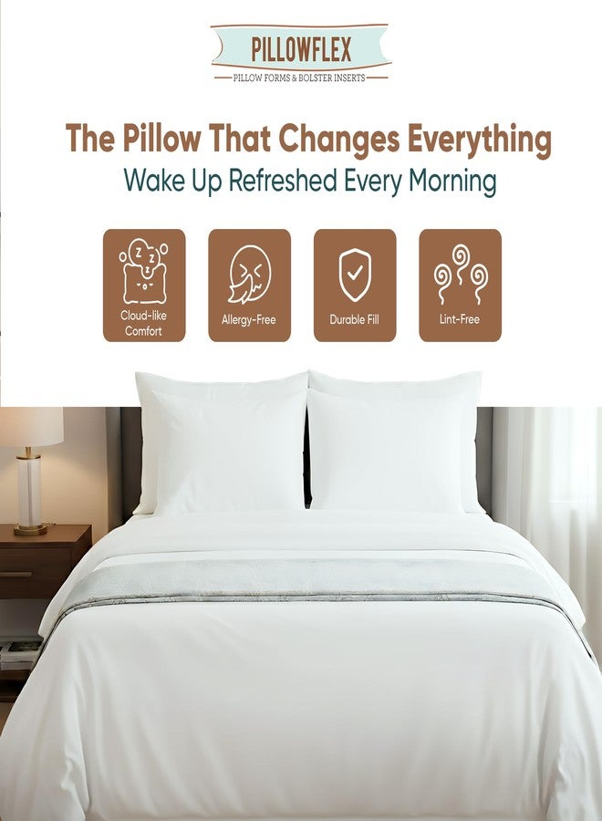 Pillowflex Synthetic Down Sleeping Pillows - Queen Size - Medium Firmness for Back, Side & Stomach Sleepers - Ideal for Queen Size Beds - Comfortable Pillow for Sleeping - 2 Pack - Image 2