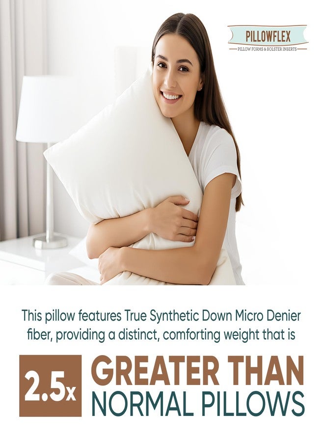 Pillowflex Synthetic Down Sleeping Pillows - Queen Size - Medium Firmness for Back, Side & Stomach Sleepers - Ideal for Queen Size Beds - Comfortable Pillow for Sleeping - 2 Pack - Image 3